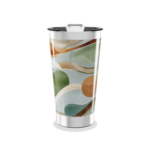 Copo Térmico - Abstrato Verde Laranja