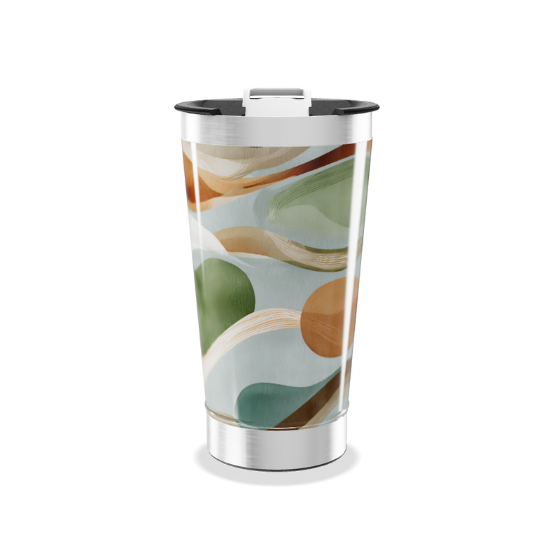 Copo Térmico - Abstrato Verde Laranja