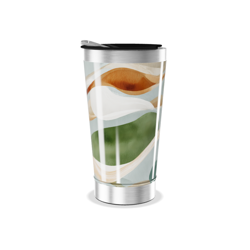 Copo Térmico - Abstrato Verde Laranja