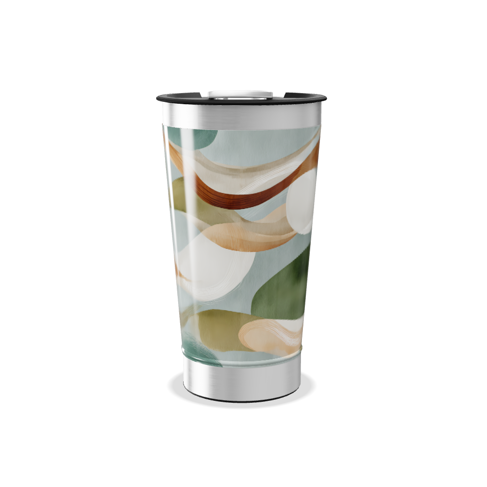 Copo Térmico - Abstrato Verde Laranja