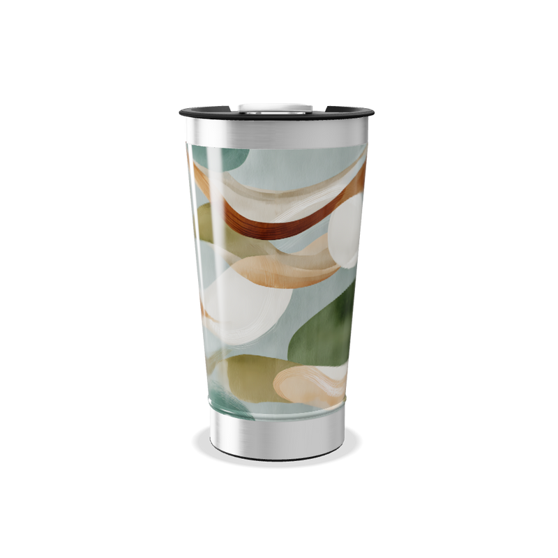 Copo Térmico - Abstrato Verde Laranja