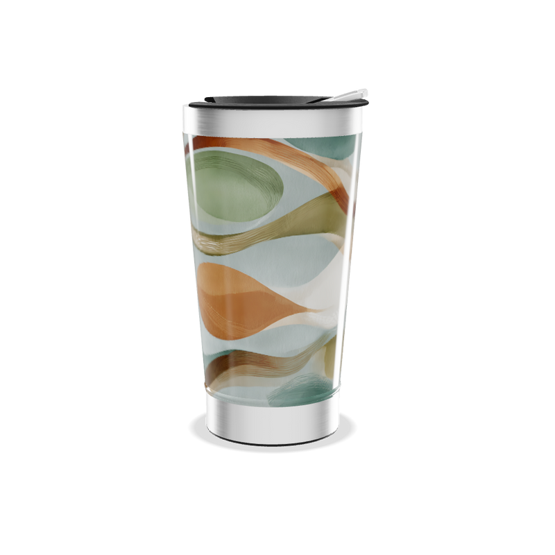 Copo Térmico - Abstrato Verde Laranja