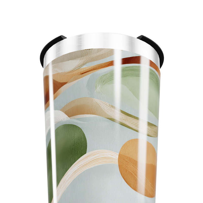 Copo Térmico - Abstrato Verde Laranja