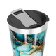 Copo Térmico - Marmorizado Azul e Dourado