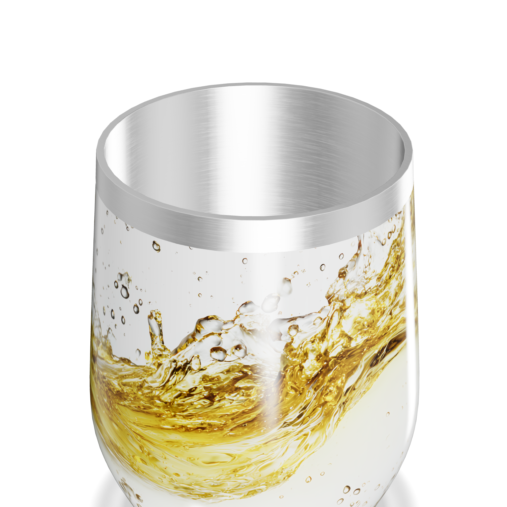 Copo Térmico Slim - Transparente com Detalhe Dourado