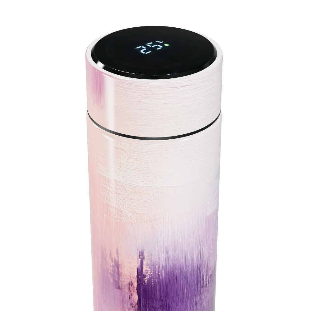 Garrafa Térmica Touch - Roxa e Branca Digital