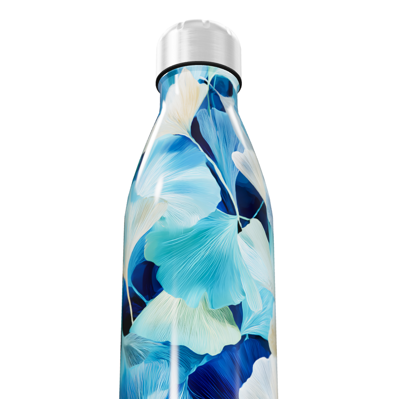 Garrafa Inox - Floral Azul