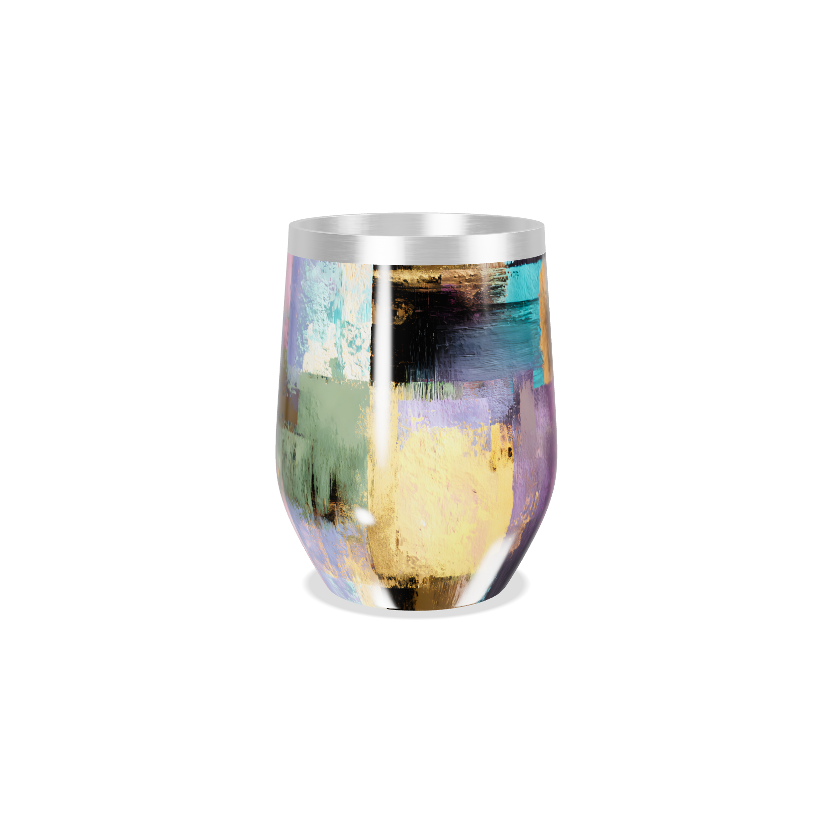 Copo Térmico Slim - Estampa Abstrata Colorida