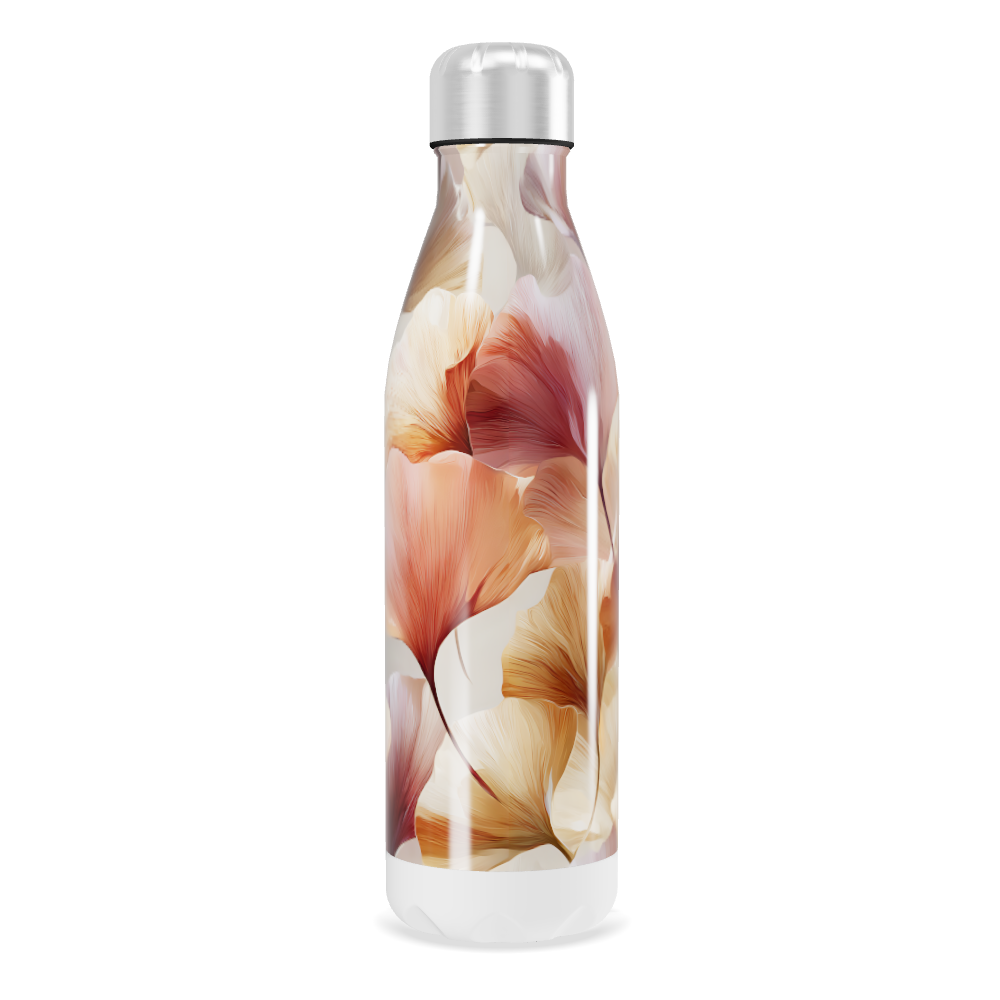 Garrafa Inox - Floral Bege e Rosa