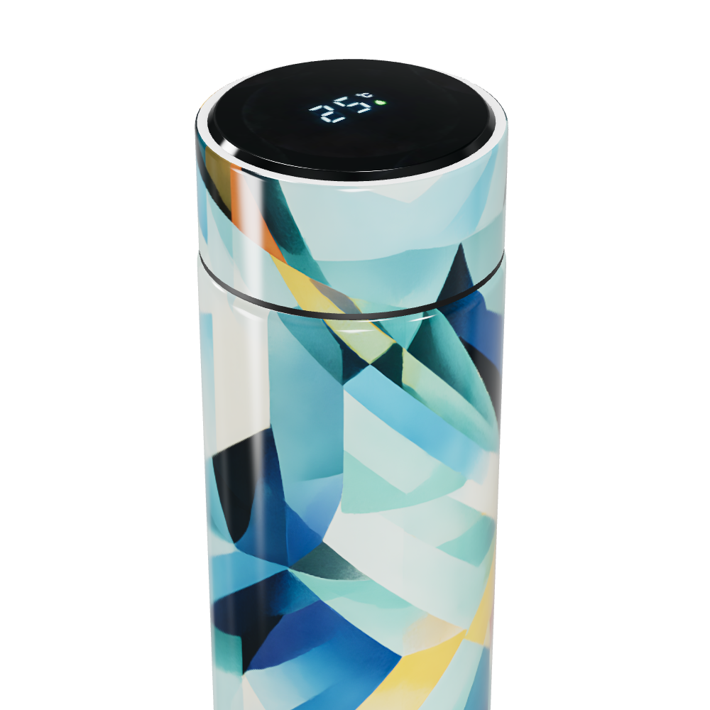 Garrafa Térmica Touch Estampada Geométrica Colorida