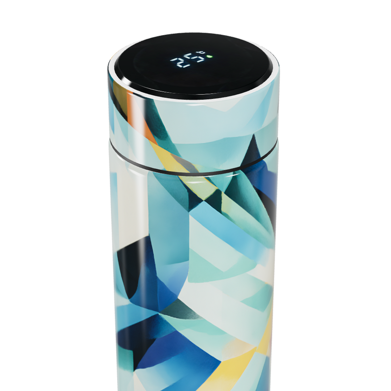 Garrafa Térmica Touch Estampada Geométrica Colorida