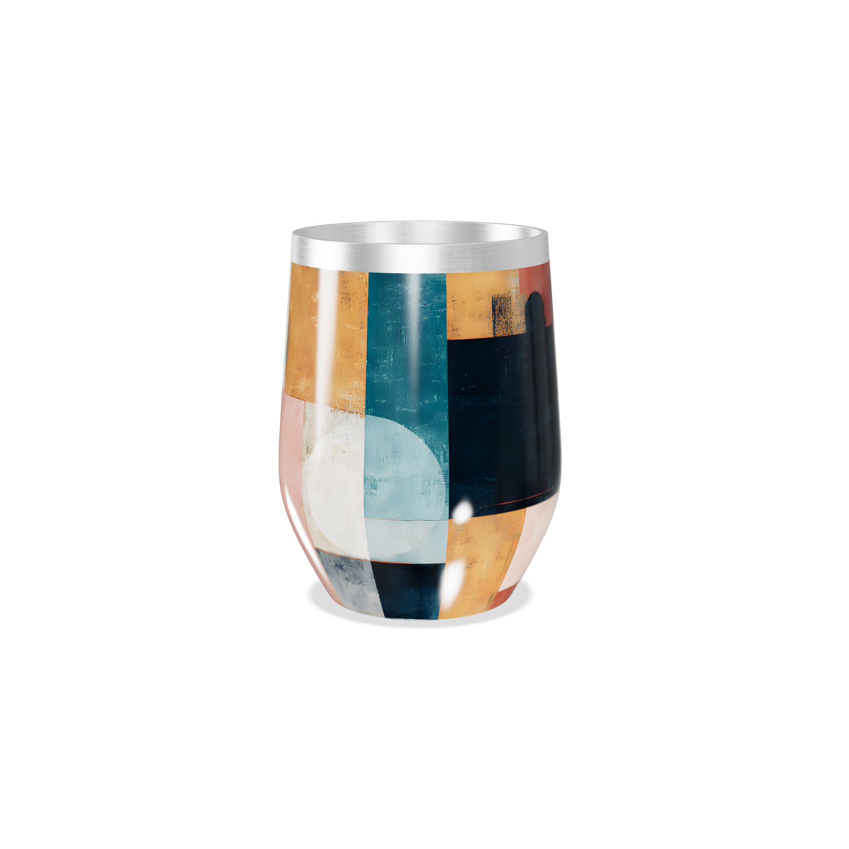 Copo Térmico Slim - Design geométrico colorido