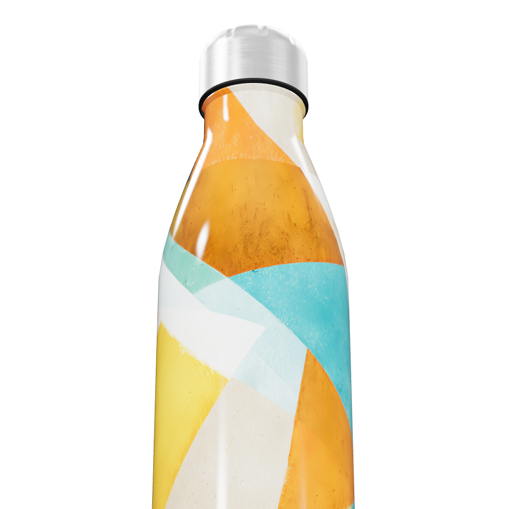 Garrafa Inox Colorida com Estampa Abstrata