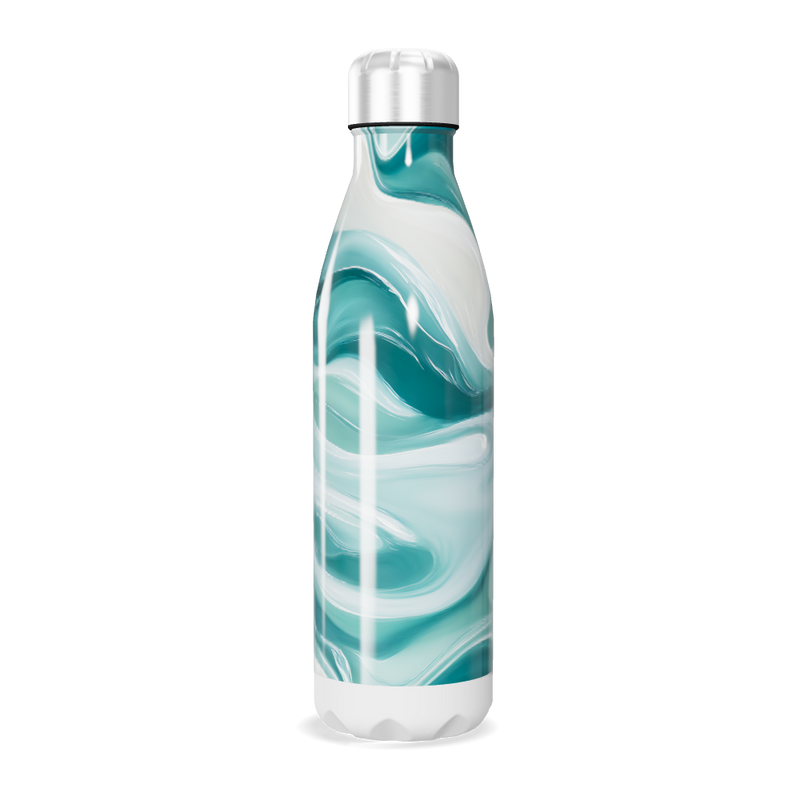 Garrafa Inox - Estampa Ondas Azul