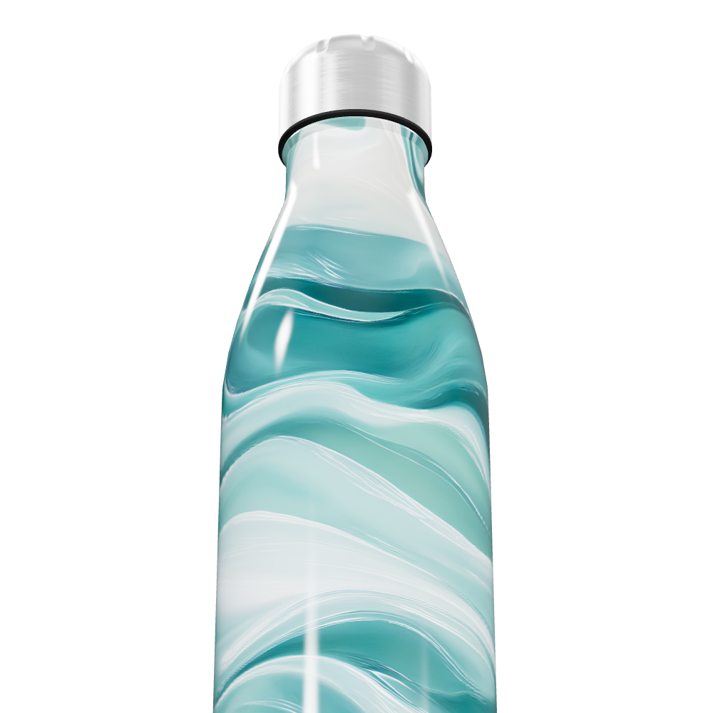 Garrafa Inox - Estampa Ondas Azul