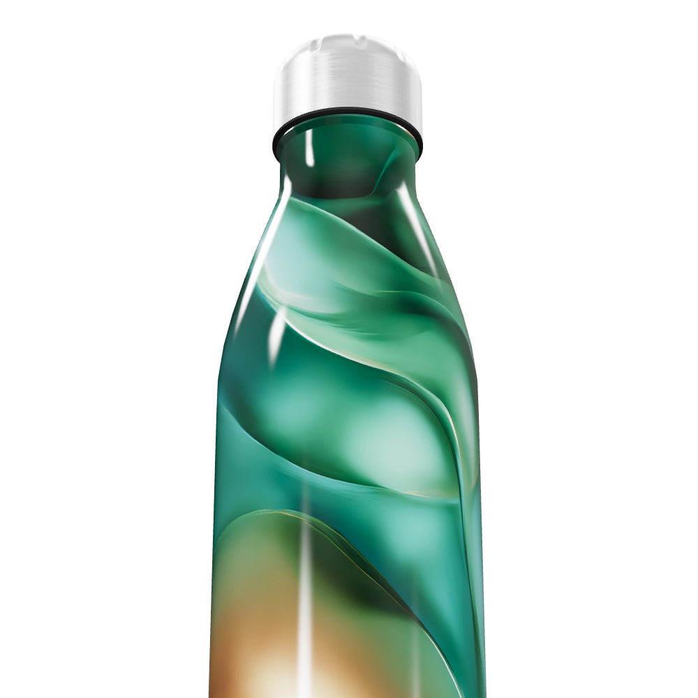 Garrafa Inox - Verde e Bronze Marmorizada