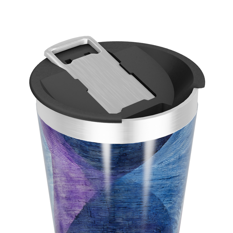 Copo Térmico - Azul com Estampa Geométrica