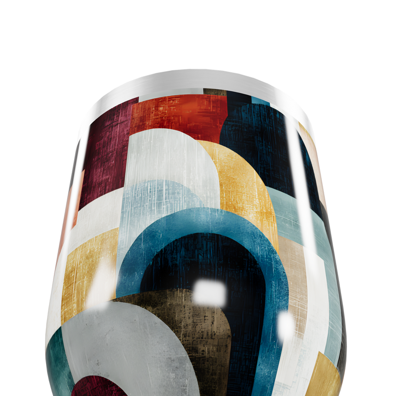 Copo Térmico Slim - Estampa Geométrica Colorida