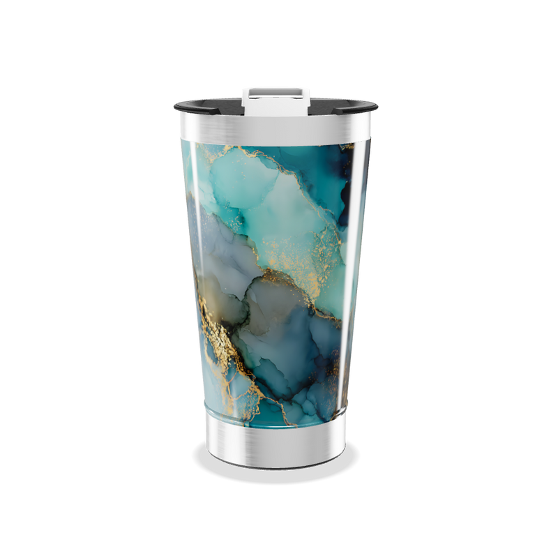 Copo Térmico - Mármore Azul Aço Inox