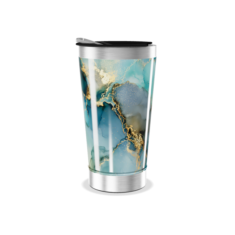 Copo Térmico - Mármore Azul Aço Inox