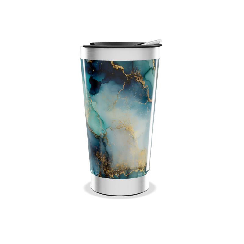 Copo Térmico - Mármore Azul Aço Inox