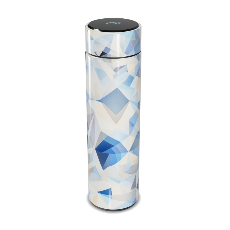 Garrafa Térmica Touch - Estampa Geométrica Azul