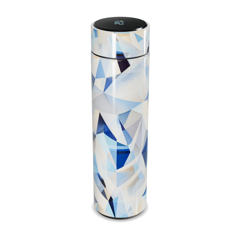 Garrafa Térmica Touch - Estampa Geométrica Azul