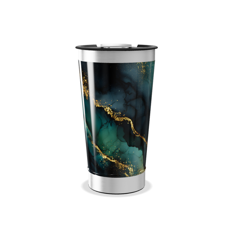 Copo Térmico - Mármore Azul e Dourado