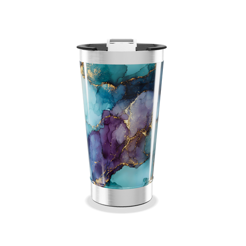 Copo Térmico - Mármore Colorido Aço Inox