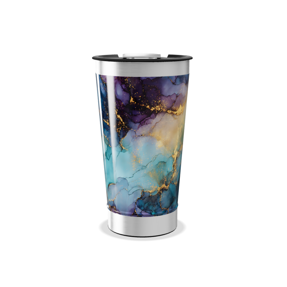 Copo Térmico - Mármore Colorido Aço Inox