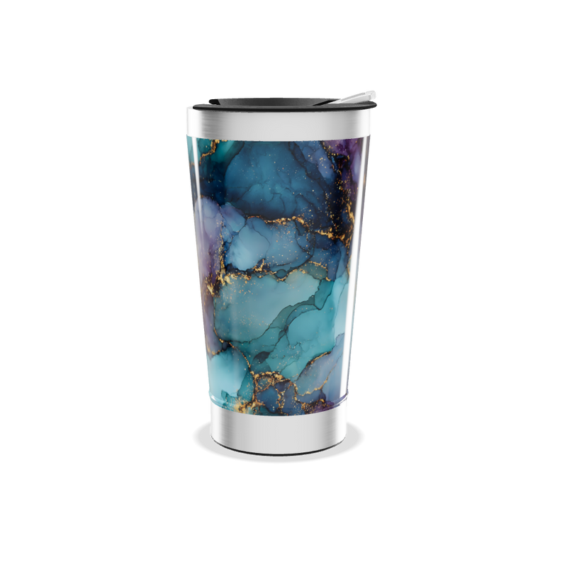 Copo Térmico - Mármore Colorido Aço Inox