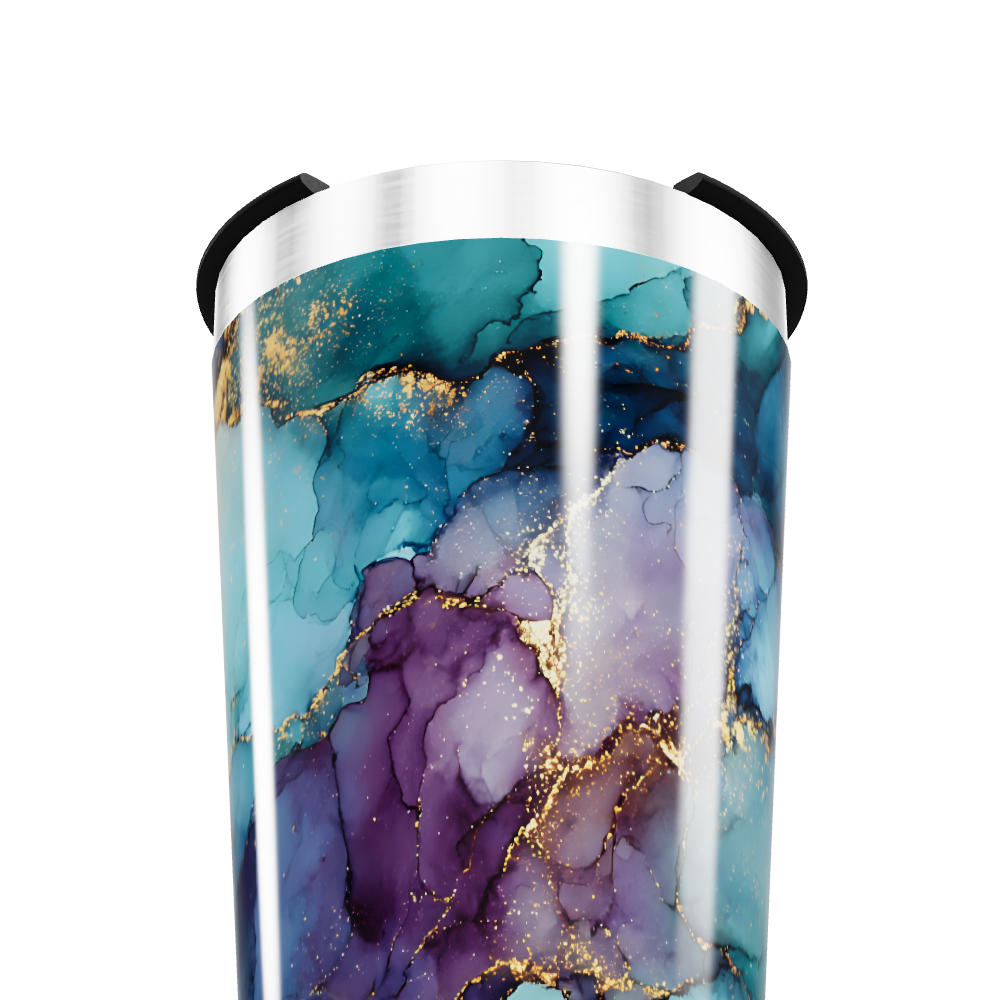 Copo Térmico - Mármore Colorido Aço Inox