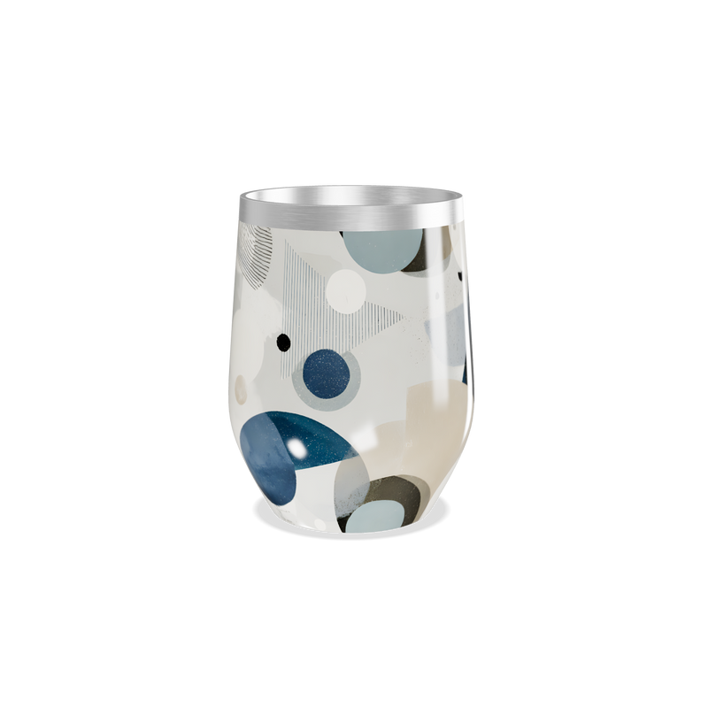 Copo Térmico Slim - Estampado com Bolas Azul e Preto