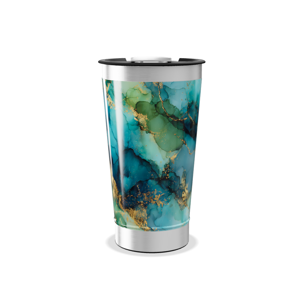 Copo Térmico - Mármore Verde Azul