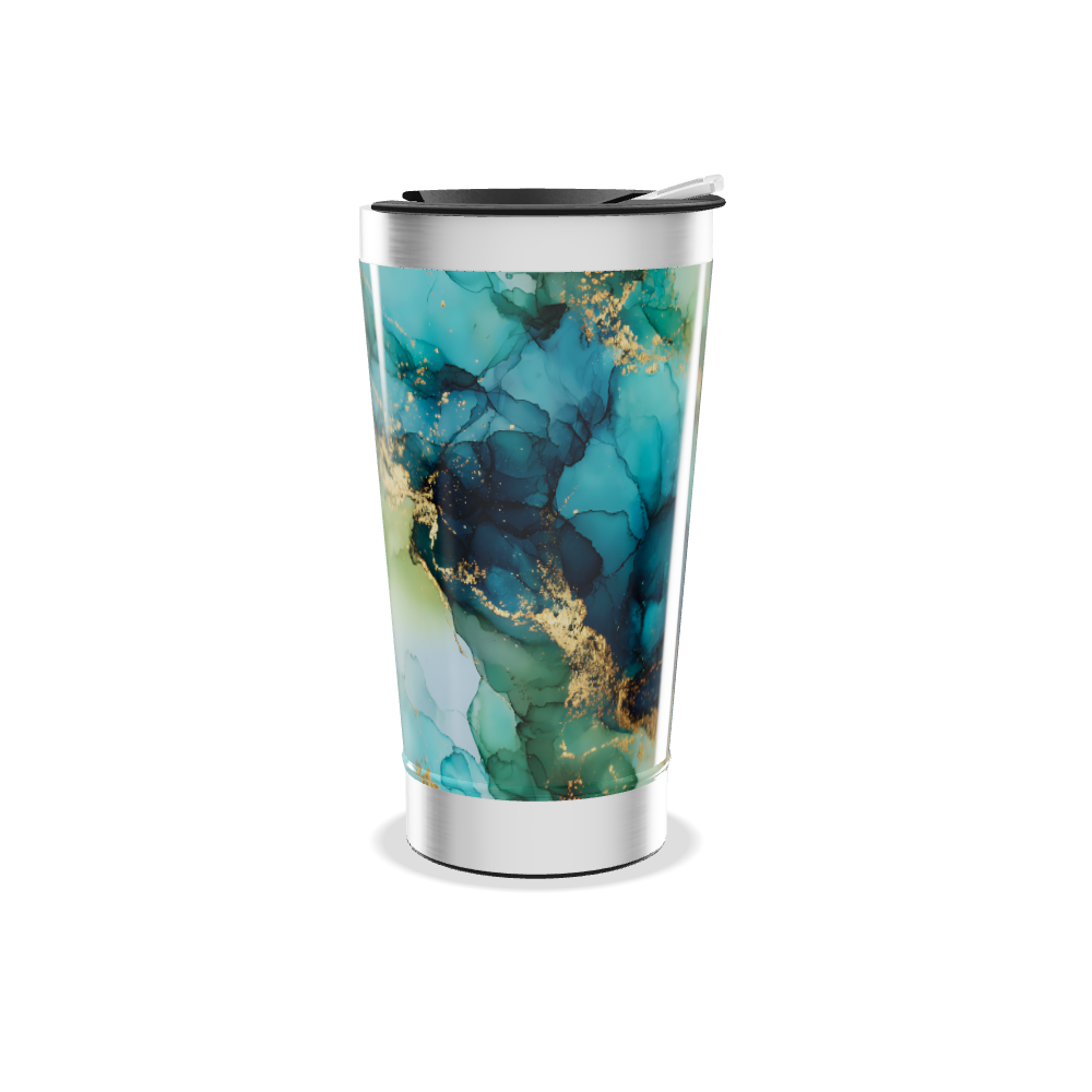 Copo Térmico - Mármore Verde Azul