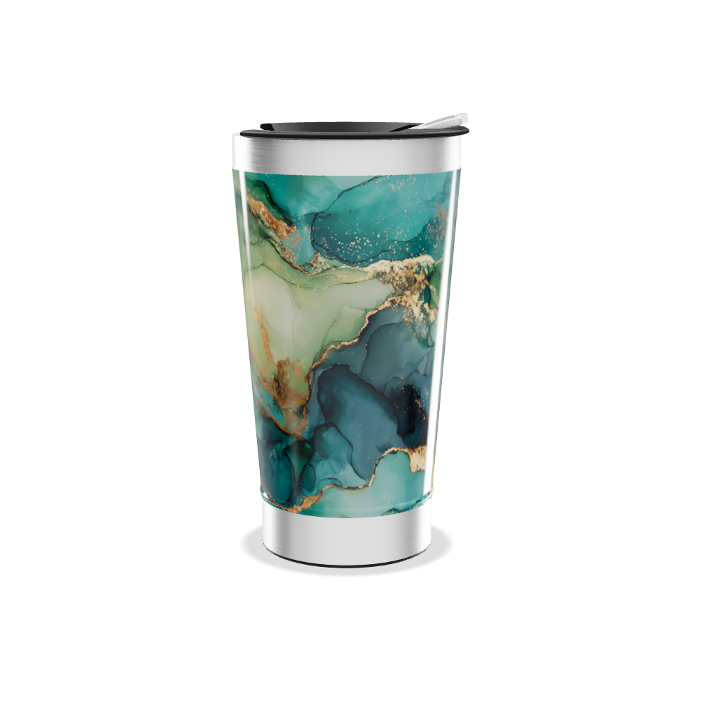 Copo Térmico - Estampa Mármore Verde