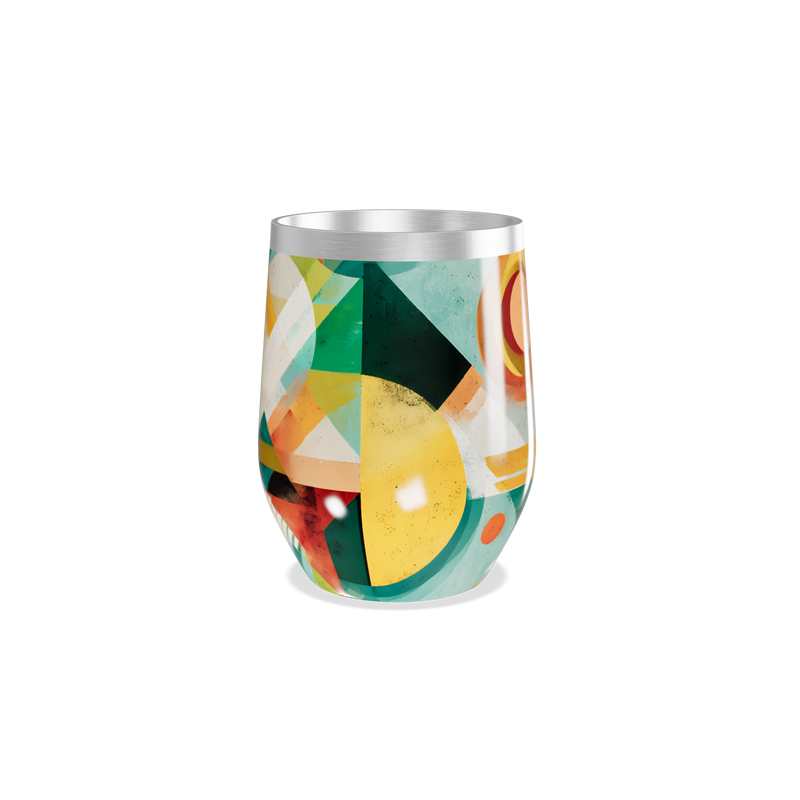 Copo Térmico Slim - Estampa Geométrica Colorida