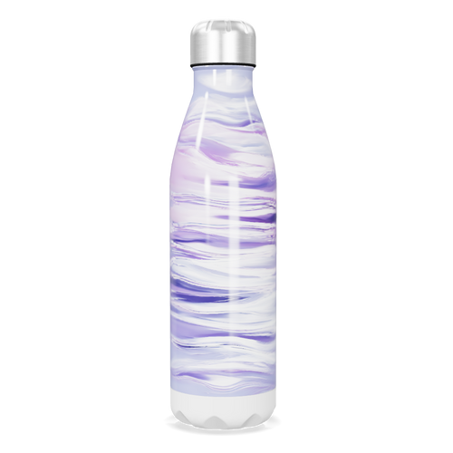 Garrafa Inox - Roxa com Estampa Marmorizada