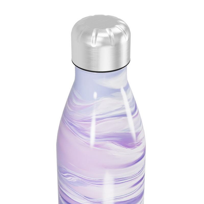 Garrafa Inox - Roxa com Estampa Marmorizada