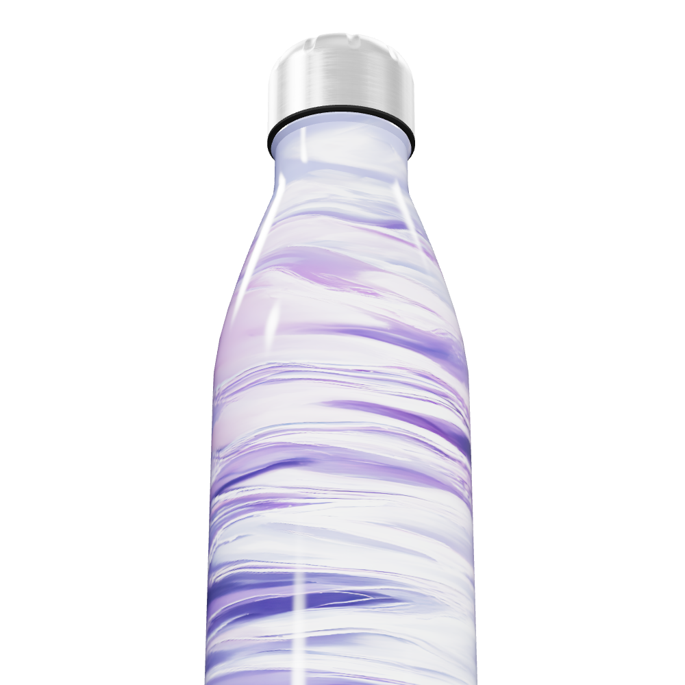 Garrafa Inox - Roxa com Estampa Marmorizada