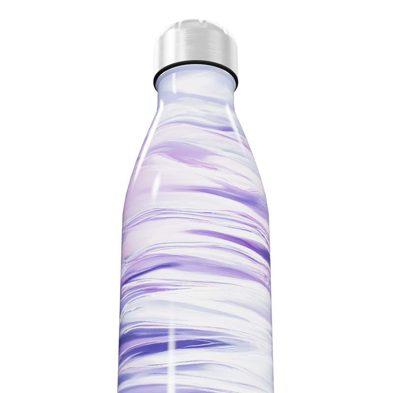 Garrafa Inox - Roxa com Estampa Marmorizada