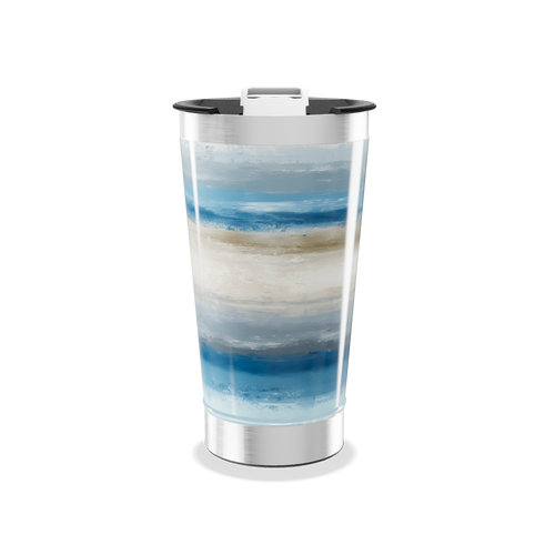 Copo Térmico - Azul com Faixas Marmorizadas