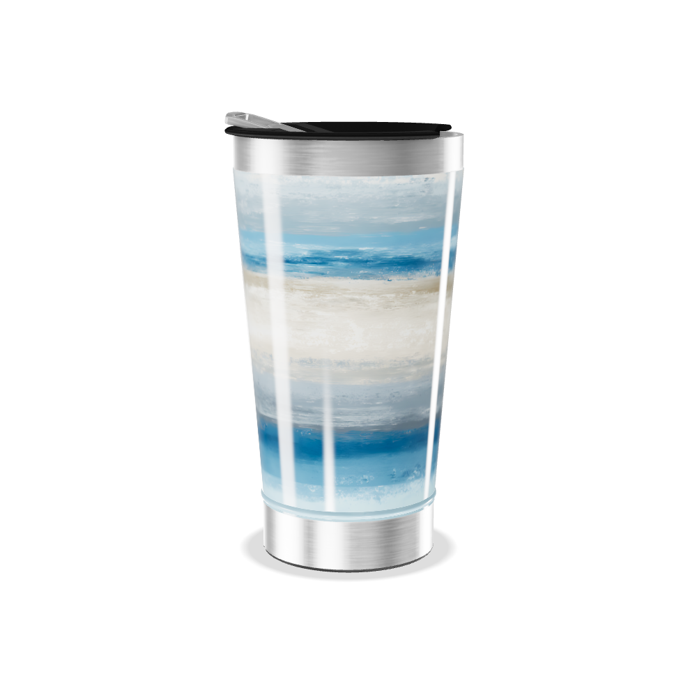 Copo Térmico - Azul com Faixas Marmorizadas