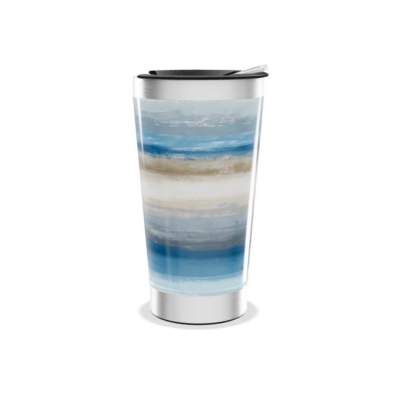 Copo Térmico - Azul com Faixas Marmorizadas