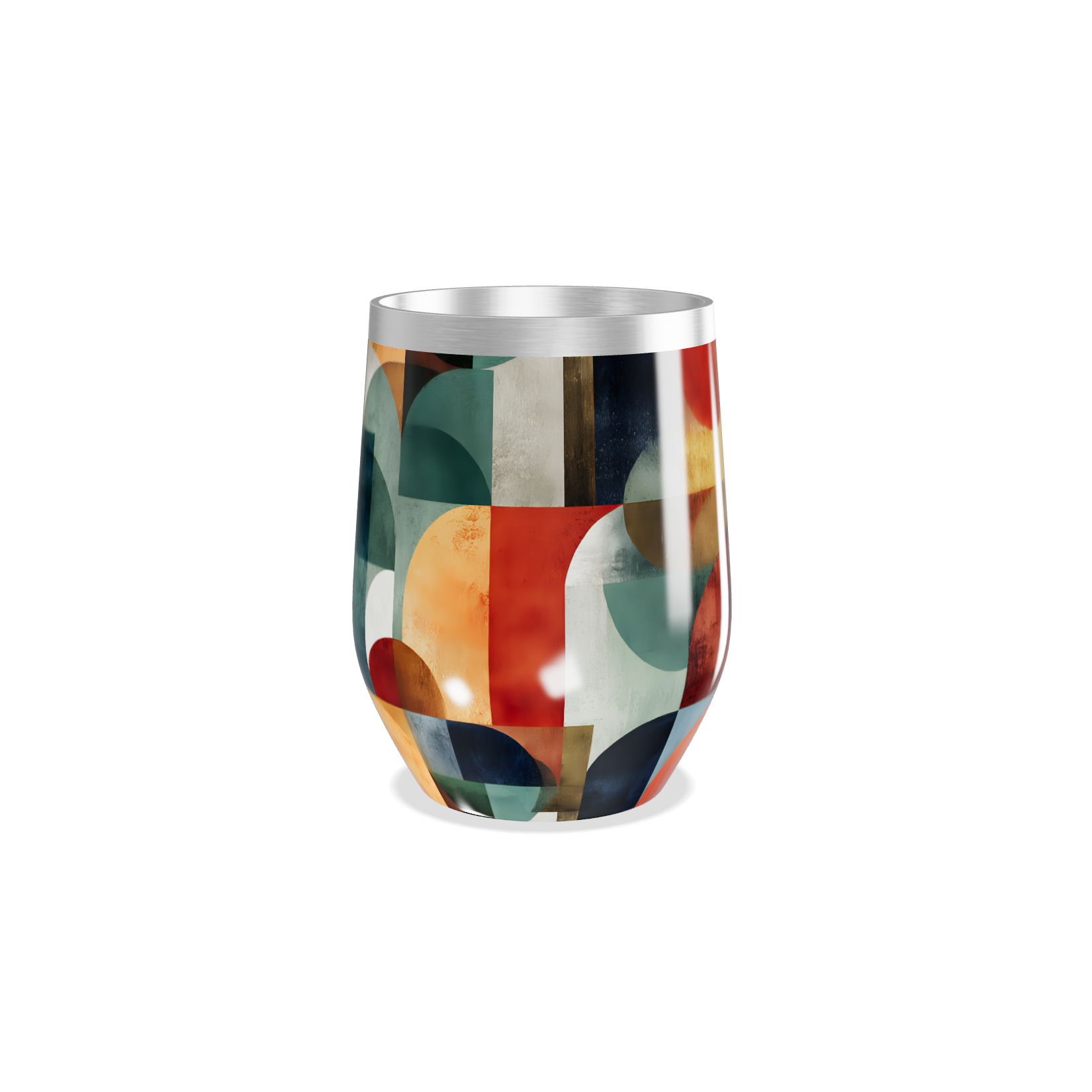 Copo Térmico Slim - Estampa Geométrica Colorida