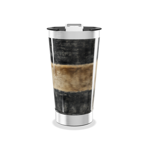 Copo Térmico - Preto com Faixa Marrom