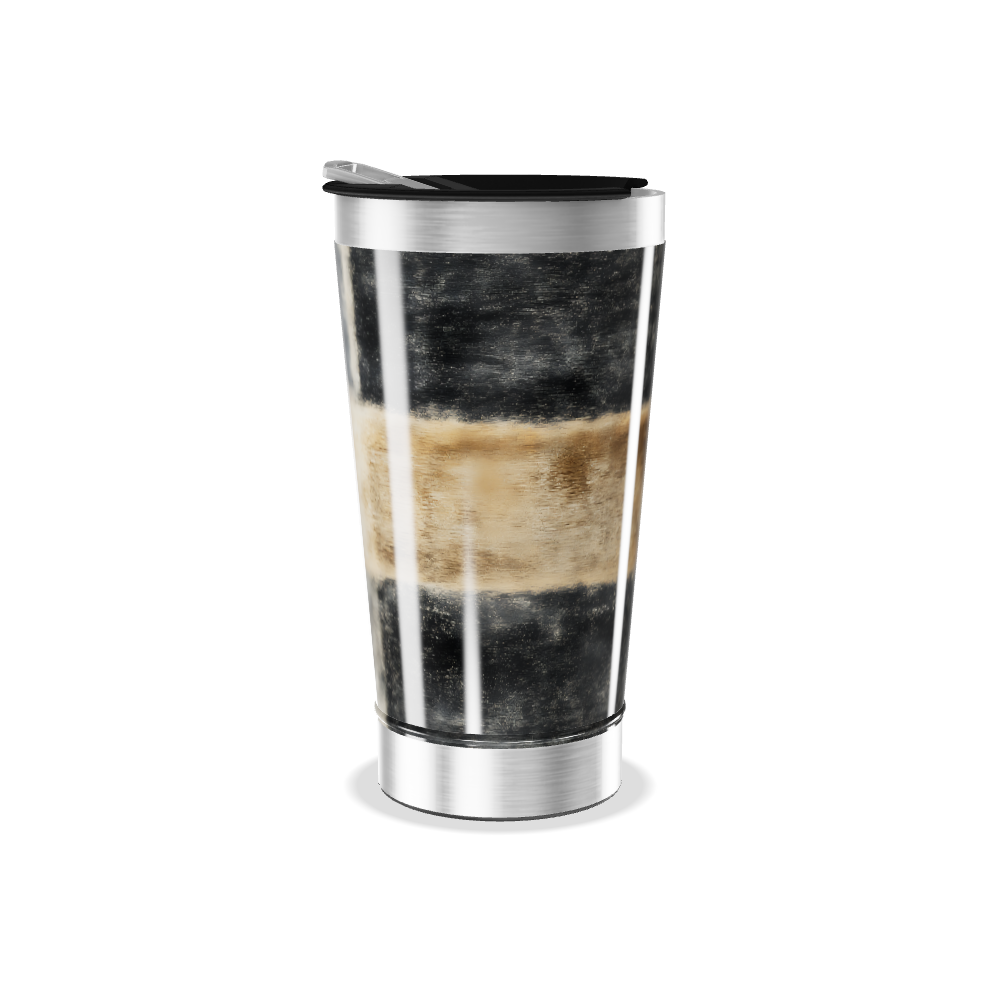 Copo Térmico - Preto com Faixa Marrom
