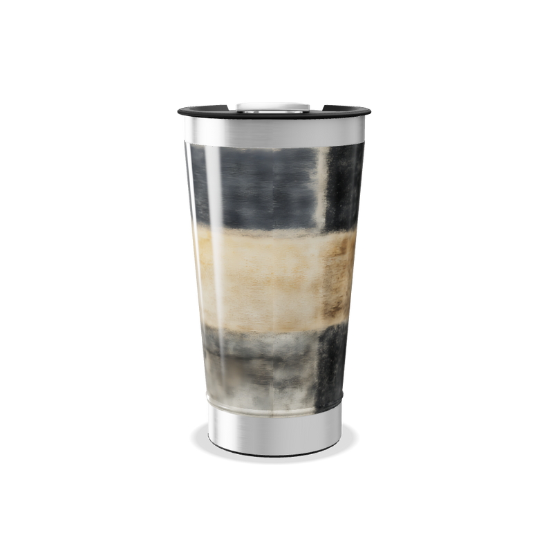 Copo Térmico - Preto com Faixa Marrom