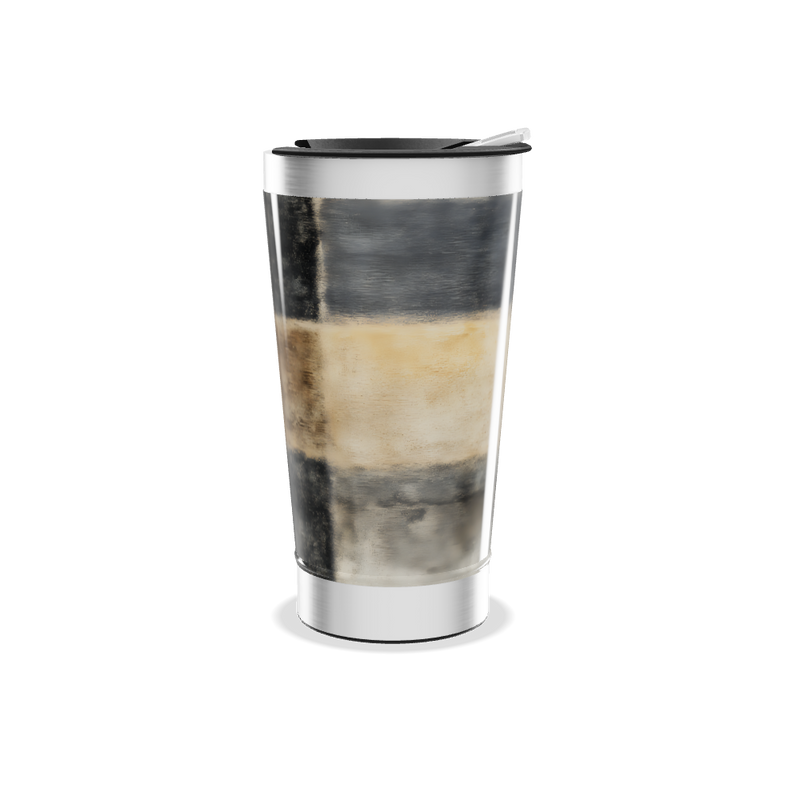 Copo Térmico - Preto com Faixa Marrom