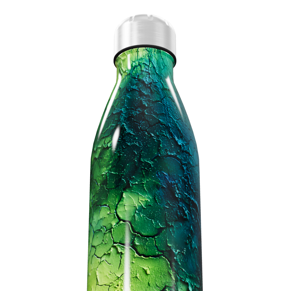 Garrafa Inox - Verde Azul Texturizada